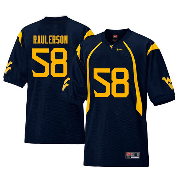 NCAA Men's Ray Raulerson West Virginia Mountaineers Navy #58 Nike Stitched Football College Retro Authentic Jersey WC23X83TS